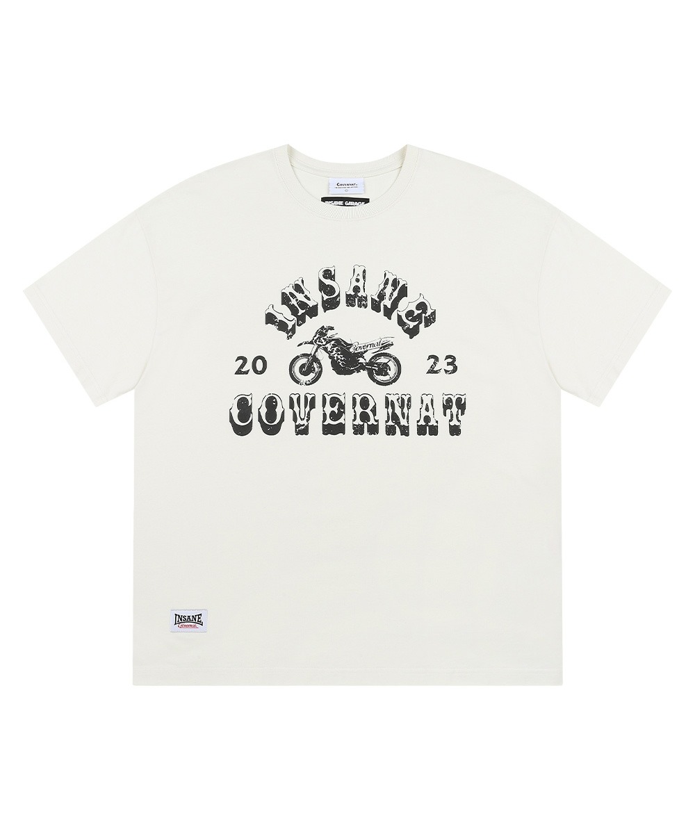 COVERNAT X 인세인개러지 바이크 티셔츠 에크루