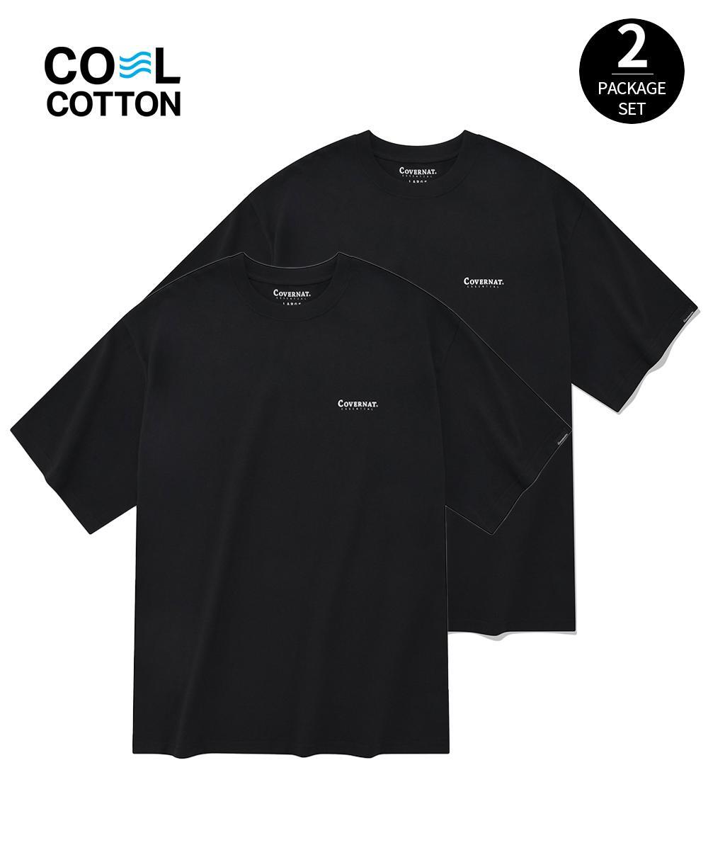 에센셜 쿨 코튼 2-PACK 티셔츠 블랙 블랙