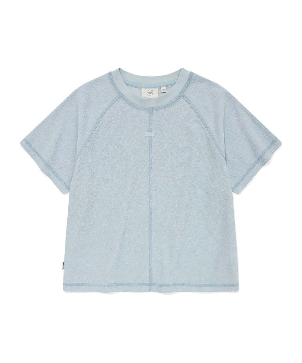 우먼 슬릿 테리 티셔츠 라이트 블루